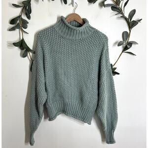 H&M Green Mock Neck Sweater LAST CALL